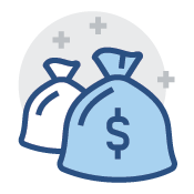 Picture of two money bags icon