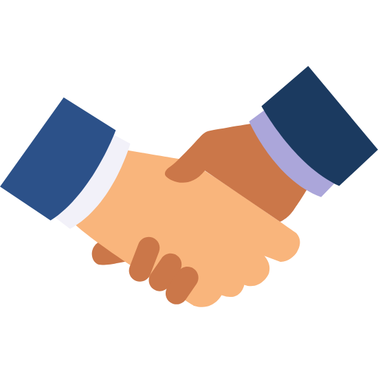 two business people of different backgrounds shaking hands
