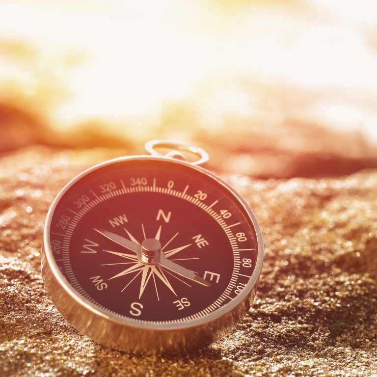 A Compass on a rock pointing north (1)